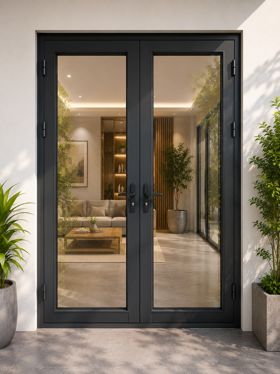 Cửa đi nhôm Xingfa mở quay 2 cánh