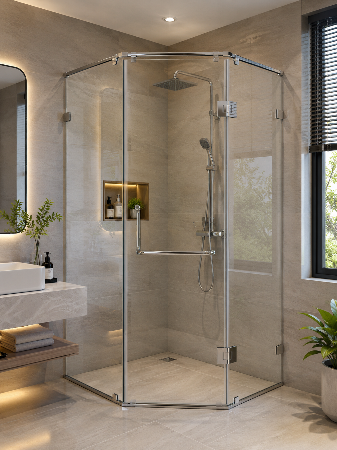 Cabin Tắm 135 độ 3 tấm kính