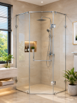 Cabin Tắm 135 độ kẹp trụ xoay
