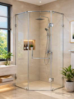 Cabin Tắm 135 độ kẹp trụ xoay