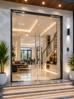 Mẫu cửa kính thủy lực cho gia đình